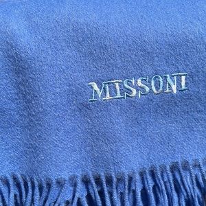 Missoni blue wool scarf never worn with tags